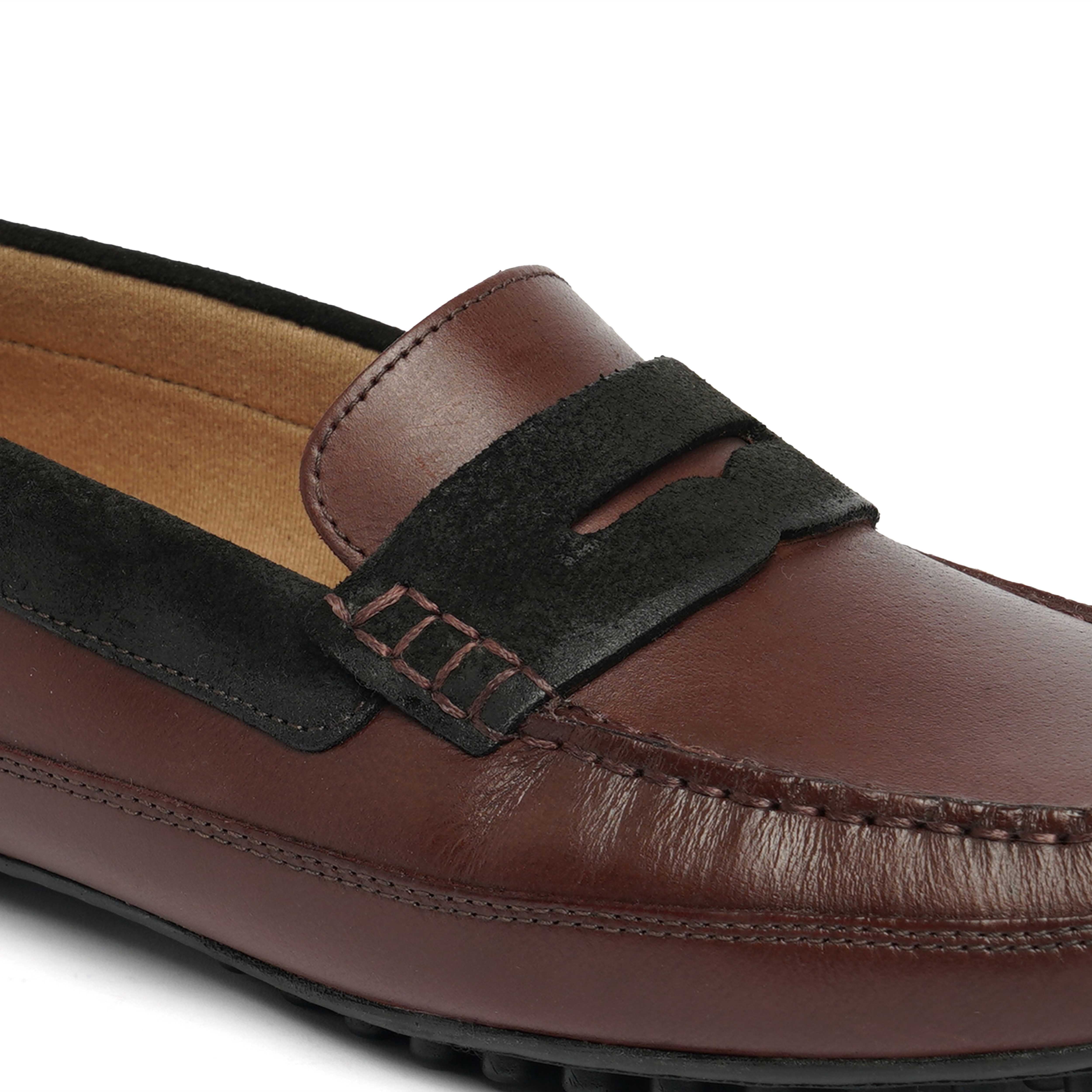 The Oman Ruosh Men Burgundy Casual Penny Loafer