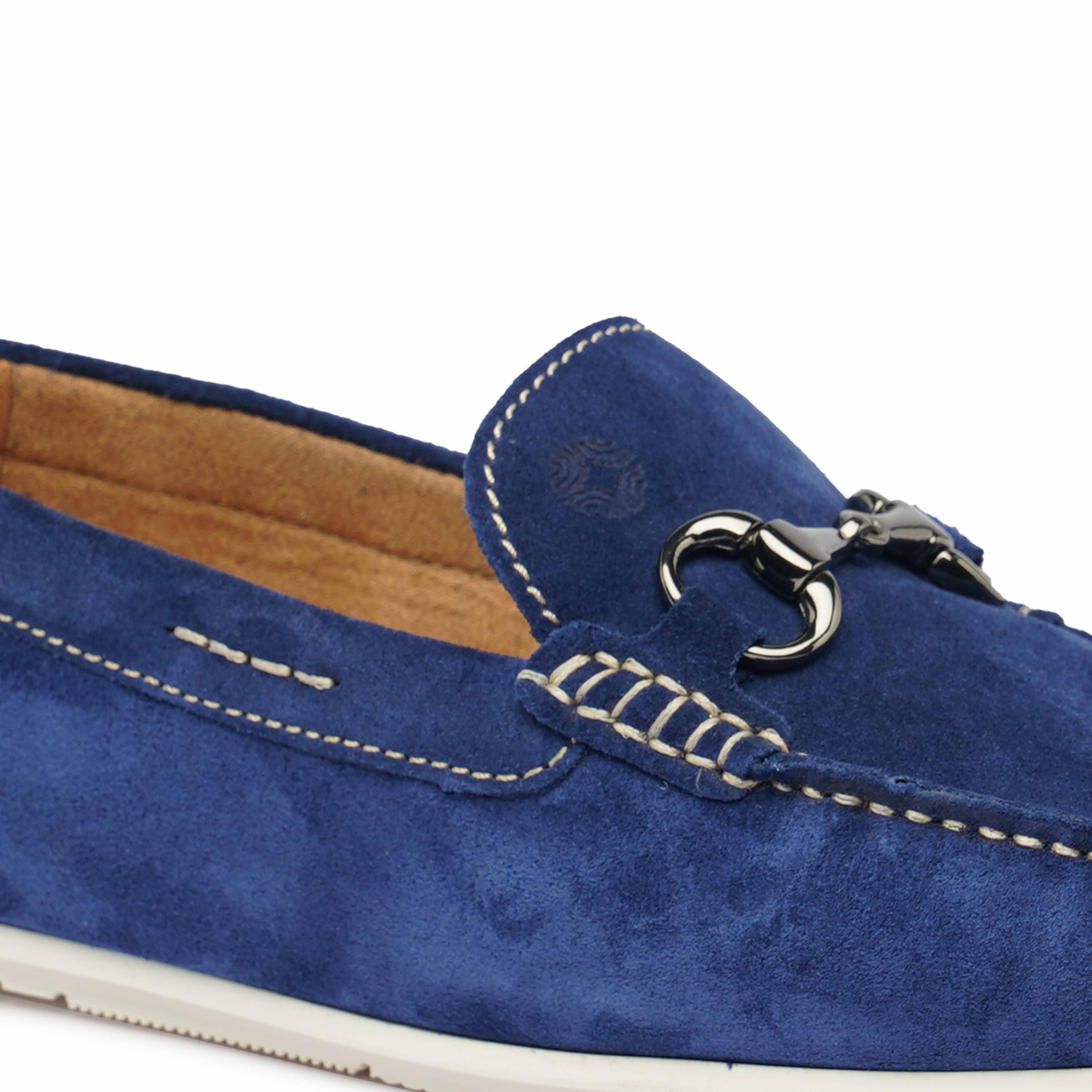 The Macau Ruosh Men Blue Suede Casual Driver