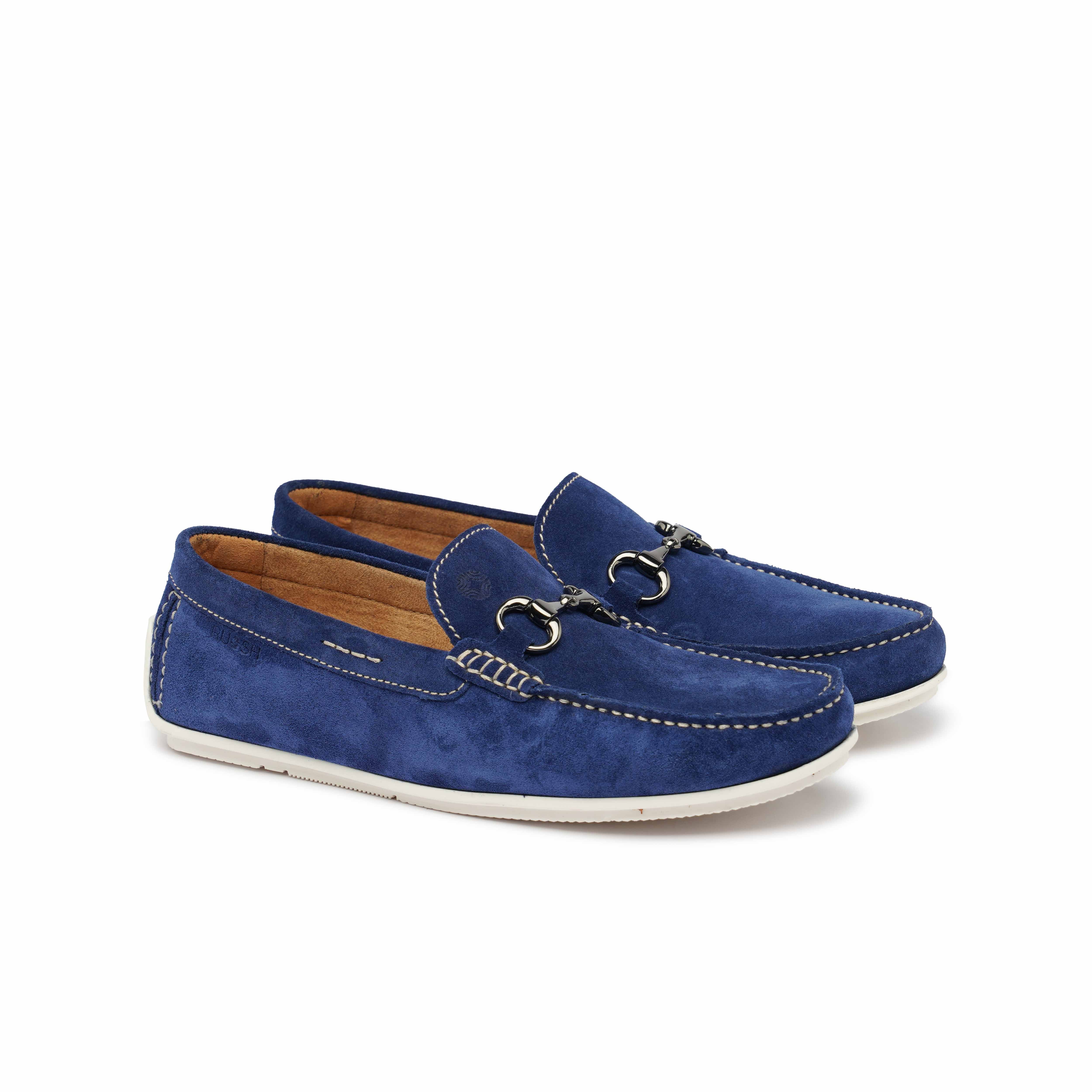 The Macau Ruosh Men Blue Suede Casual Driver