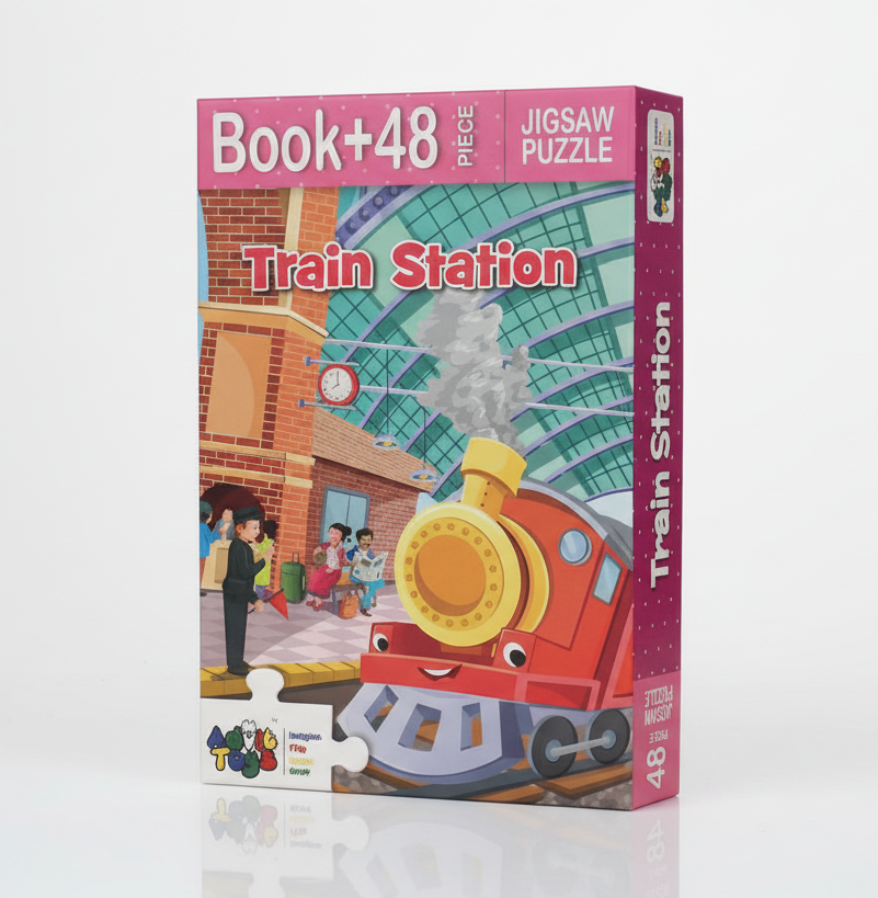 Train Station Kids Jigsaw Puzzle with Book – Advit Toys Prints Publications