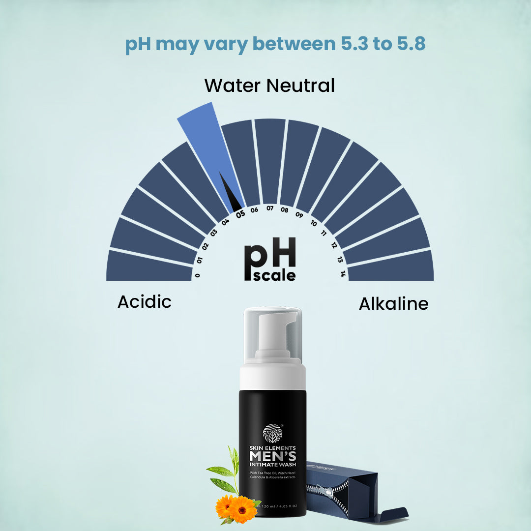 Skin Elements Intimate Wash for Men with Tea Tree Oil (4.05 fl. oz.) | pH Balanced Foaming Hygiene Wash | Prevents Itching, Irritation & Bad Odor