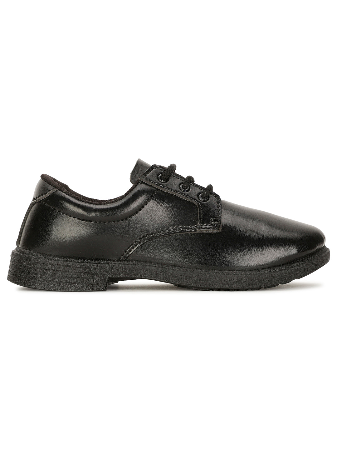 Bata Boy's Black Lace-up Derby School Shoes - Black