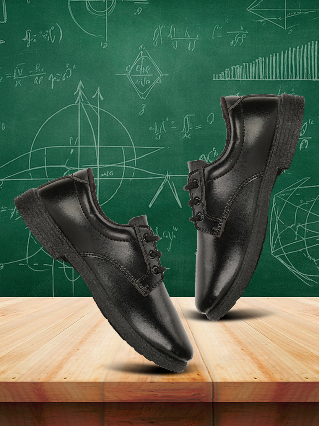Bata Boy's Black Lace-up Derby School Shoes - Black