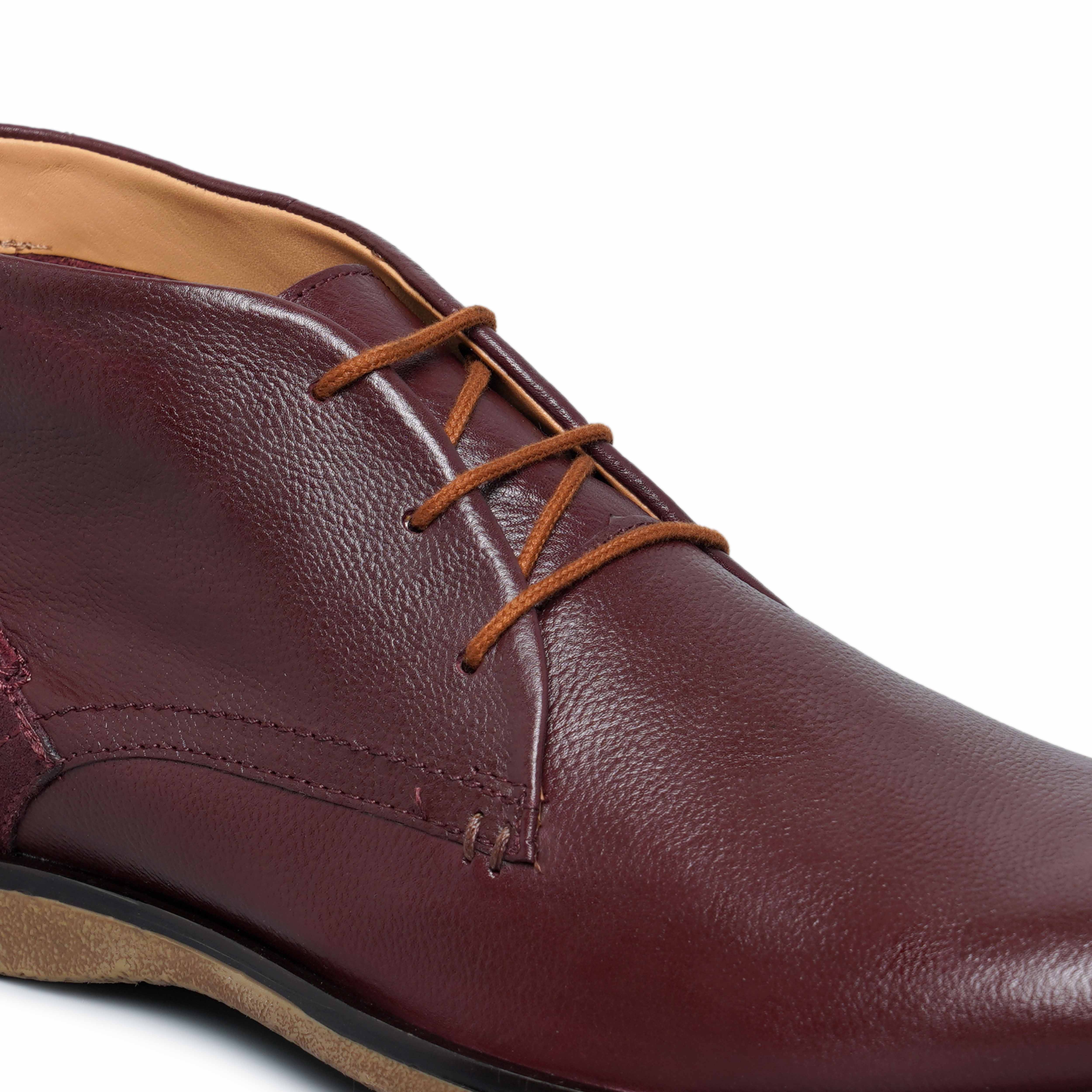 The Venice Ruosh Men Burgundy Ankle Chukka Boot