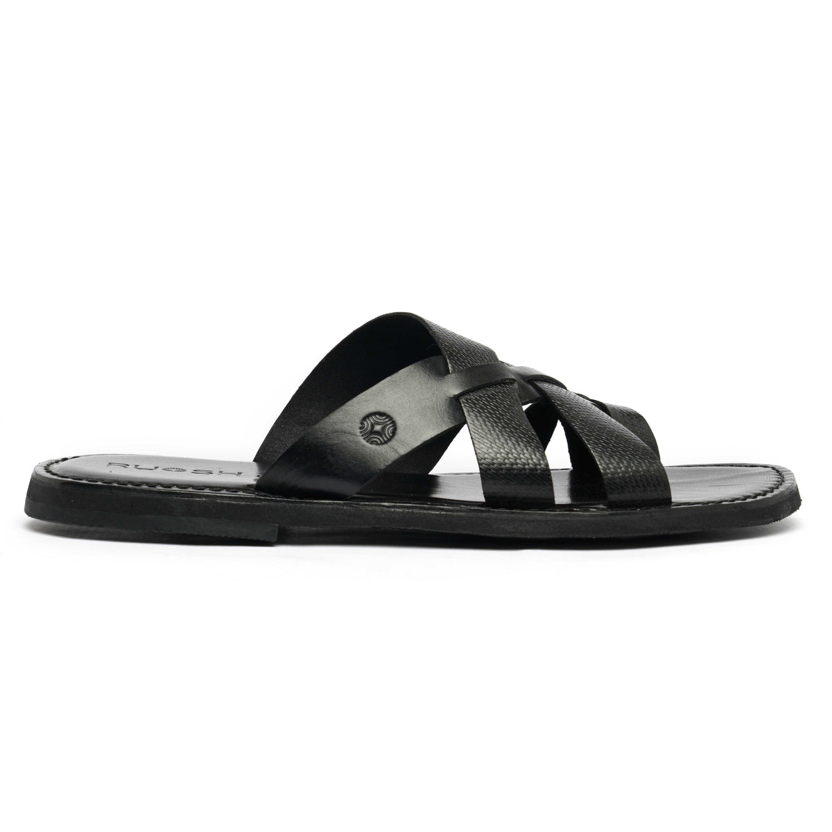 The Pisa Ruosh Men Black Cross Strap Slipper