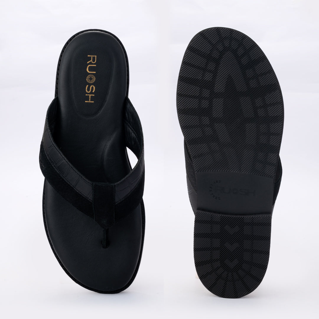 Onyxp Ruosh Men Black Sandals