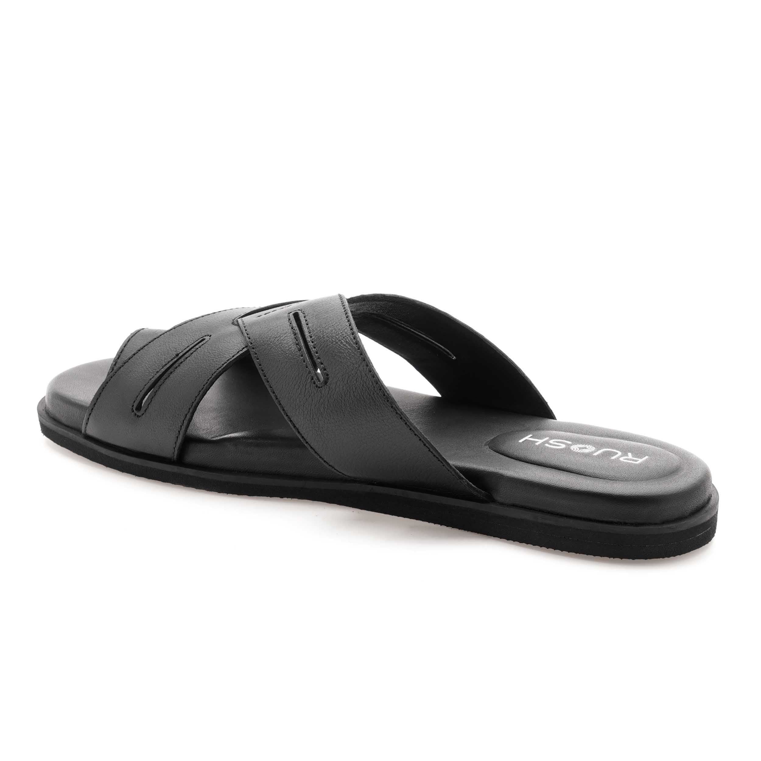 The Vega Black Men Slipper Ruosh
