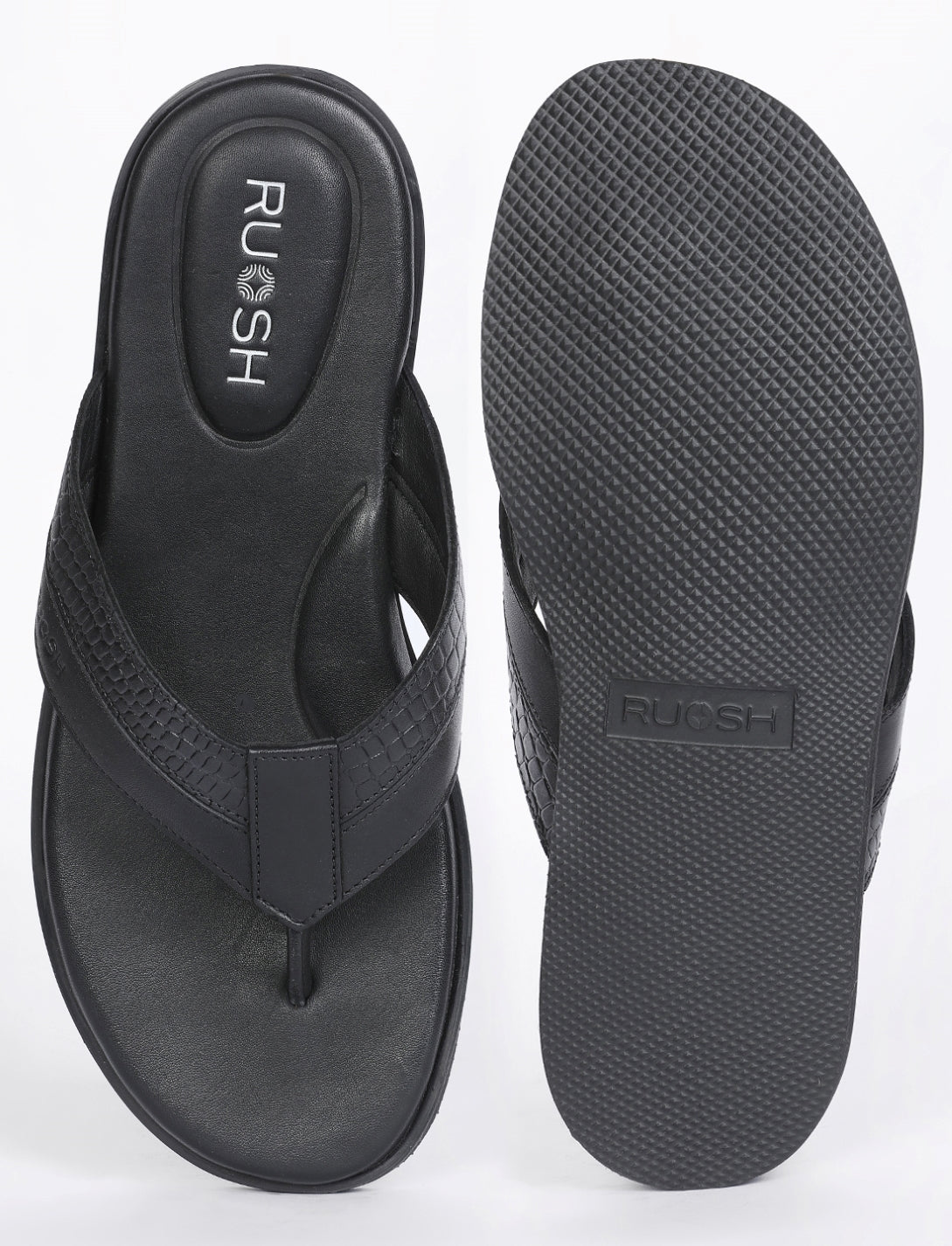 The Onyx Black Men Sandals Ruosh