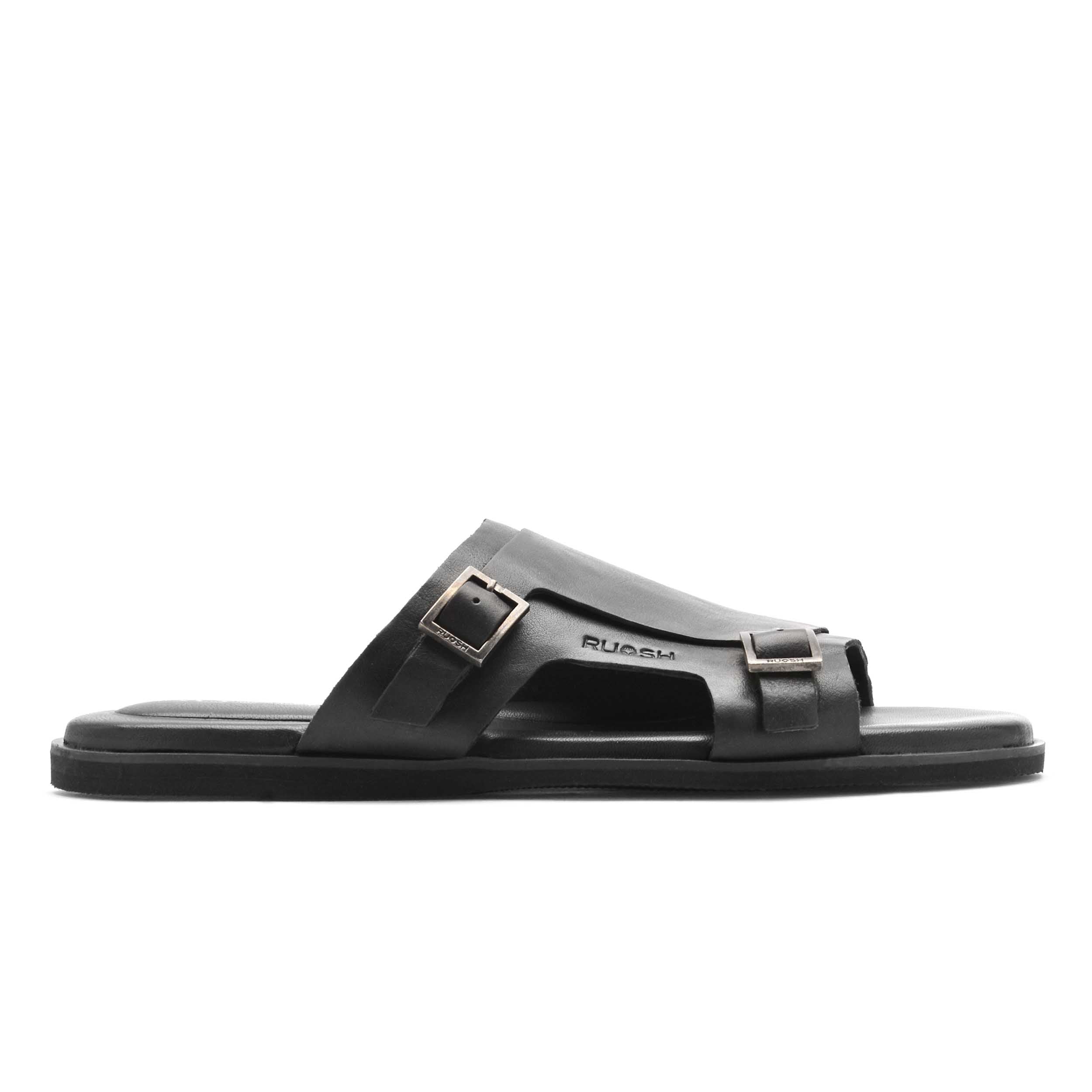The Harvey Ruosh Men Black Monk Strap Slipper