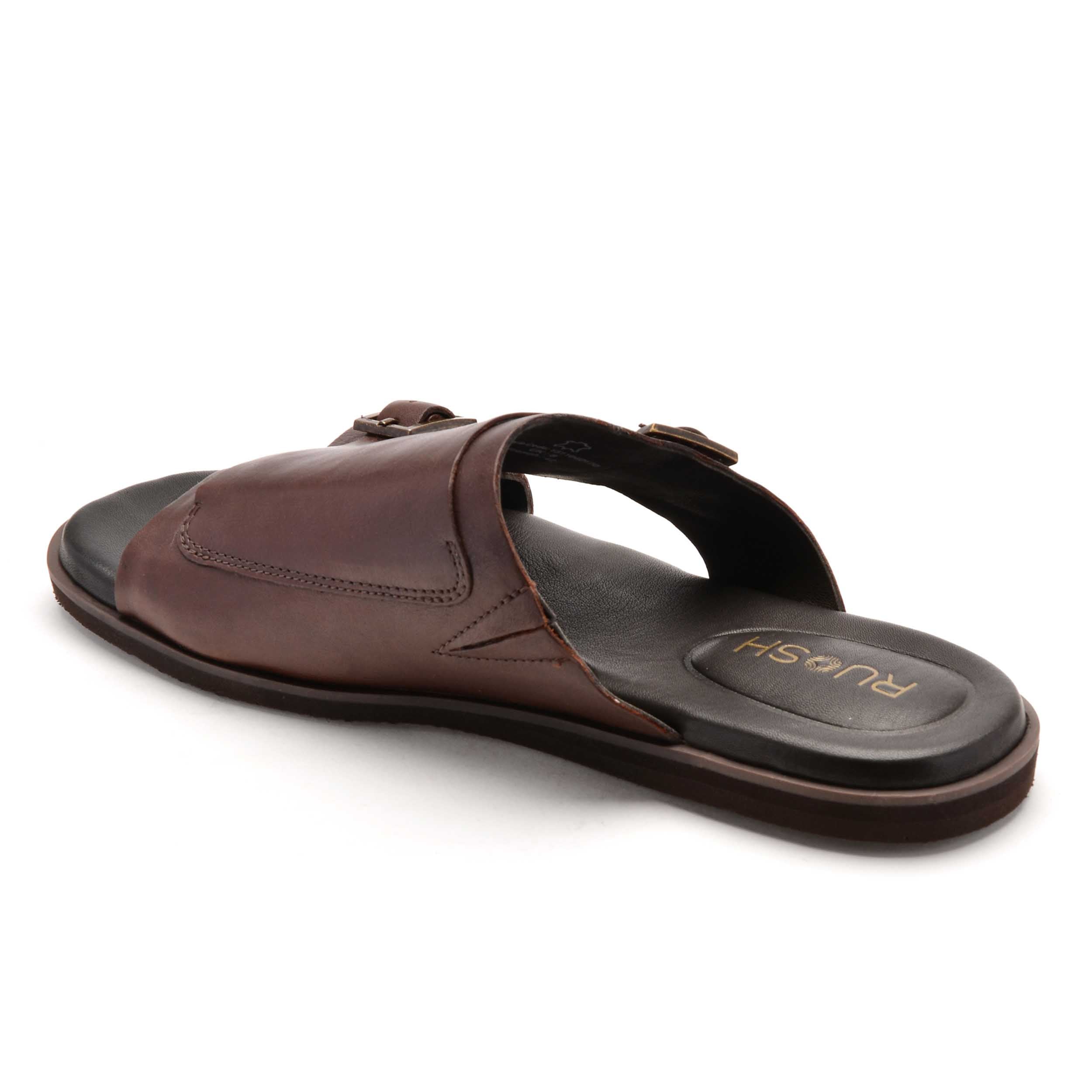 The Harvey Ruosh Men Tan Monk Strap Slipper