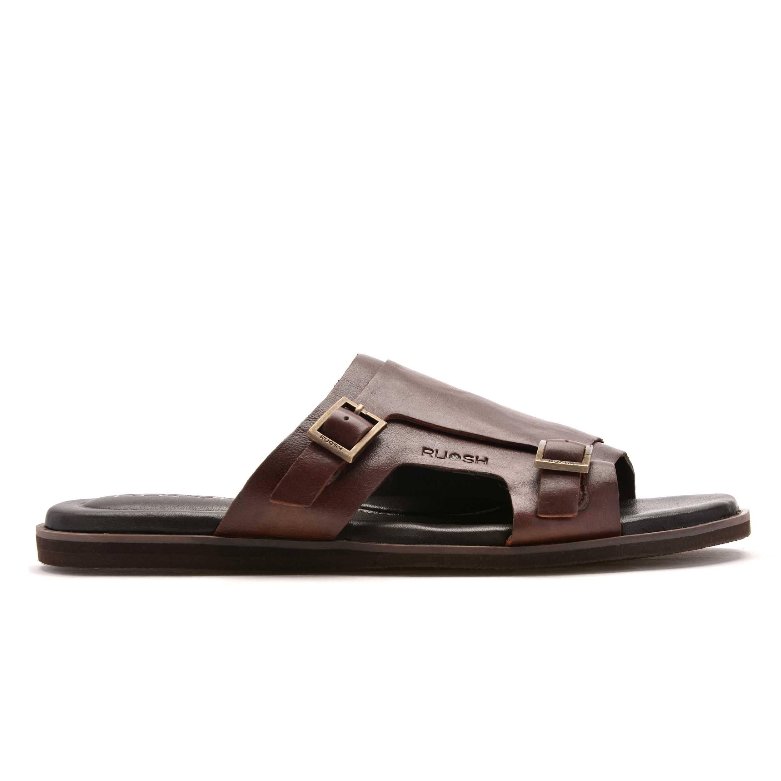 The Harvey Ruosh Men Tan Monk Strap Slipper