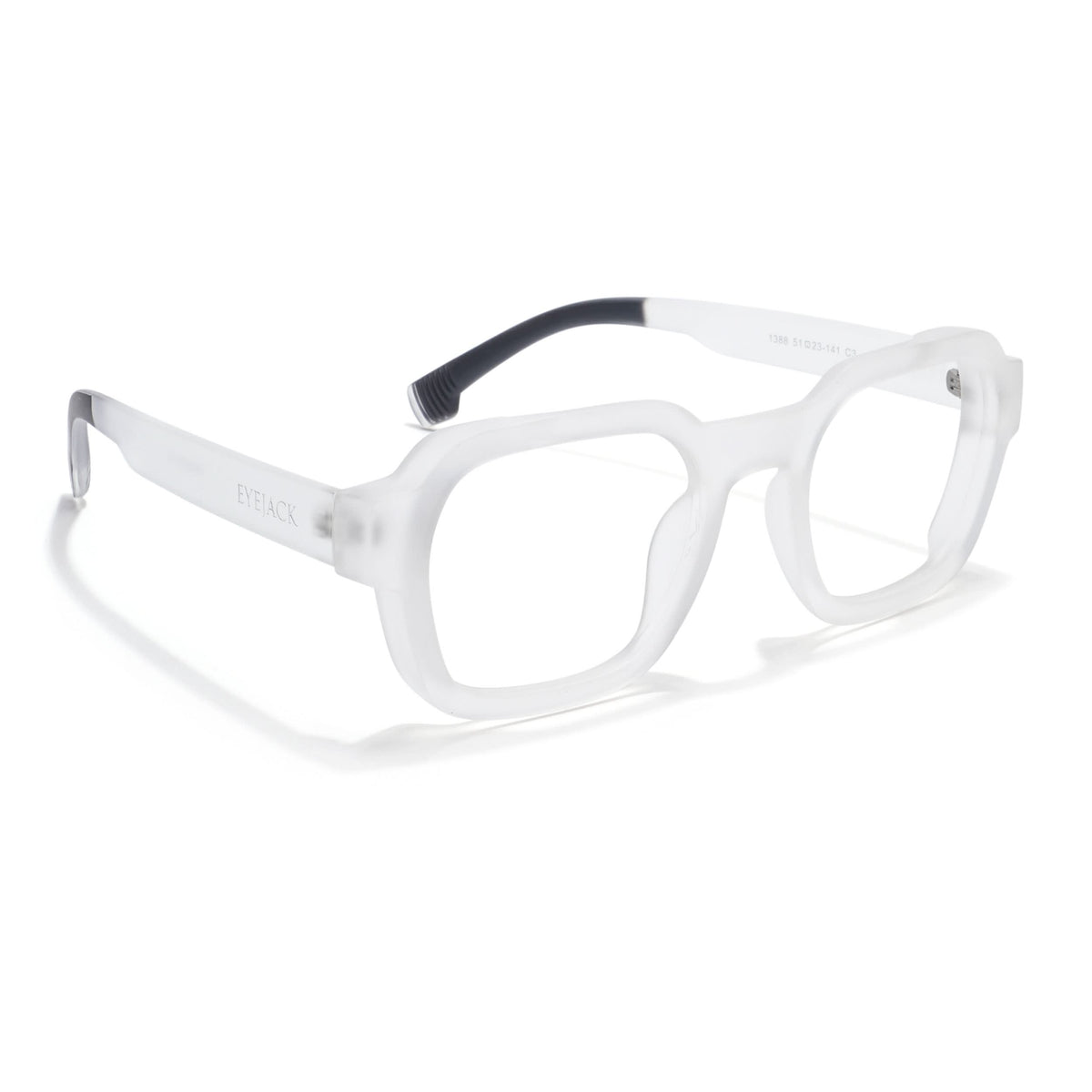 Eyejack Thunder Matte Transparent Square Eyeglasses for Men and Women - view 1