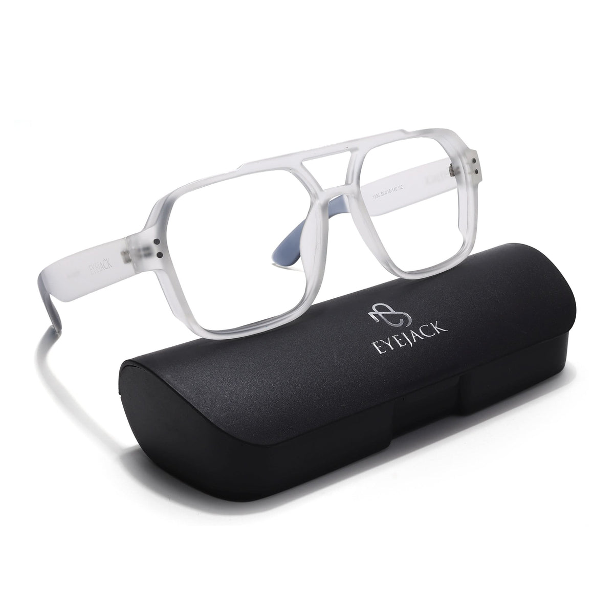 Eyejack Thunder Matte Transparent Wayfarer Eyeglasses for Men and Women - Style L577 - view 5