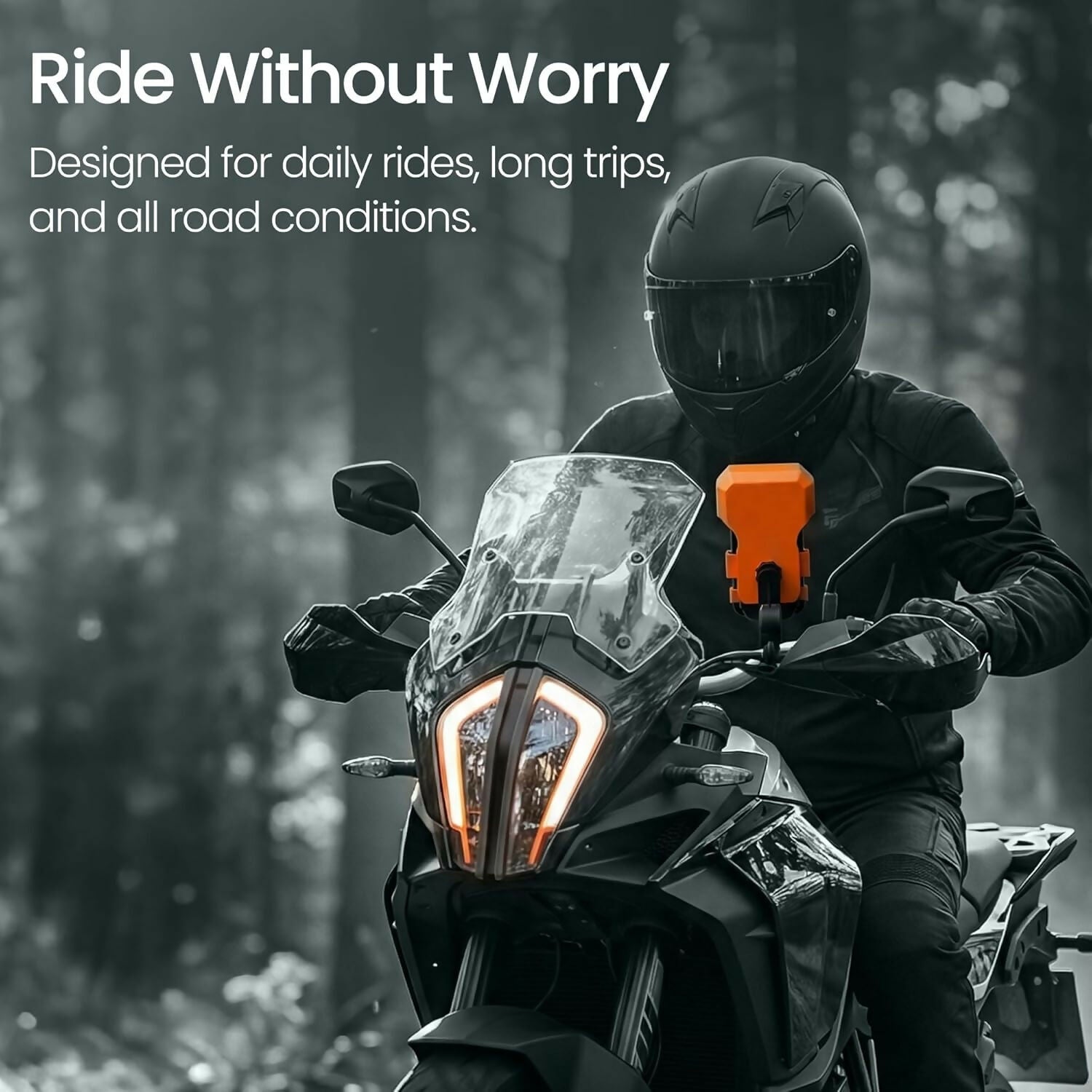 Portronics Mobike 4 Plus Handlebar Mobile Holder with Sunshade & Rain Protection, 360° Rotation, One-Press Release, 4-Point Grip Lock, Fits 5.4–6.7 Inch Smartphones for Bike Maps & Navigation Halfpe Deals