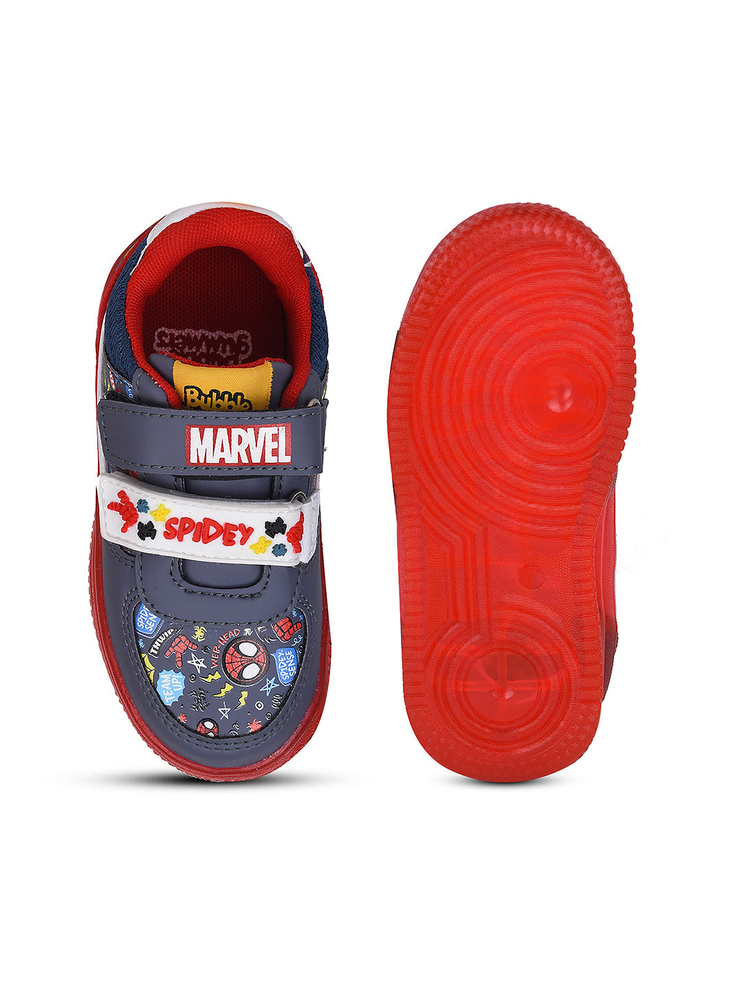 Bubblegummers Boys Casual Velcro Strap Shoes - Grey - View 4