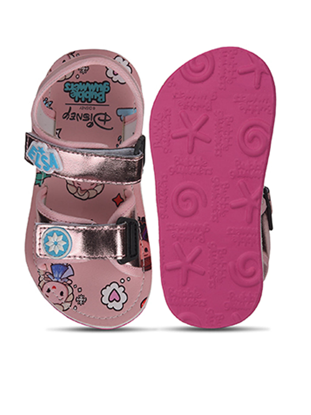 Bubblegummers Girls Casual Velcro Strap Sandal - Pink - View 4