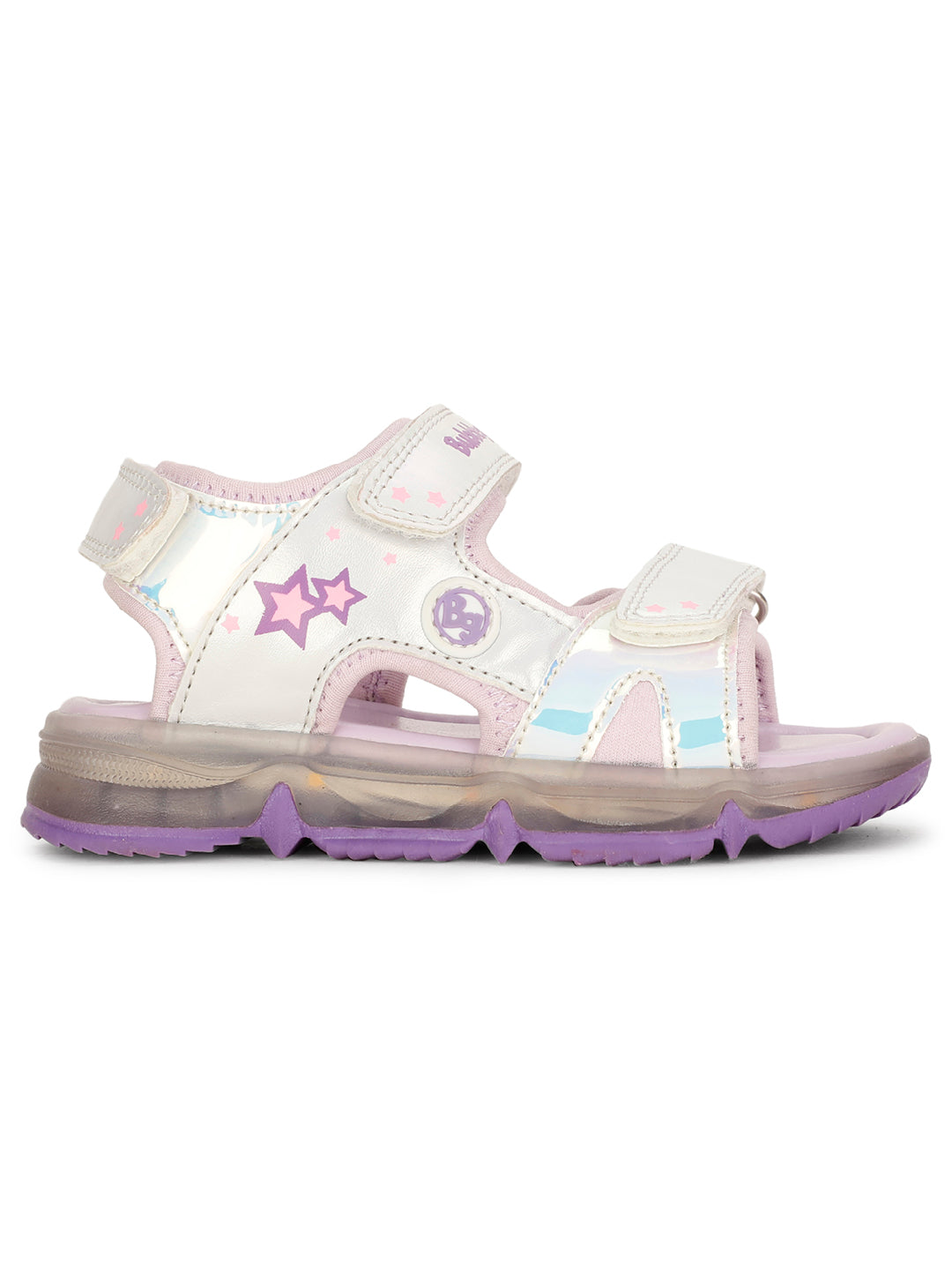 Bubblegummers Girls Casual Velcro Strap Sandal - Purple - View 2