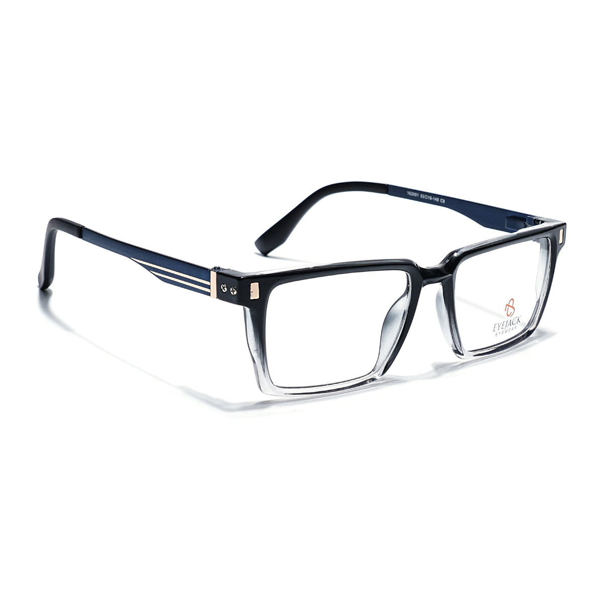 Eyejack Black & Transparent Rectangle Eyeglasses for Men and Women - Style 2439 - view 1