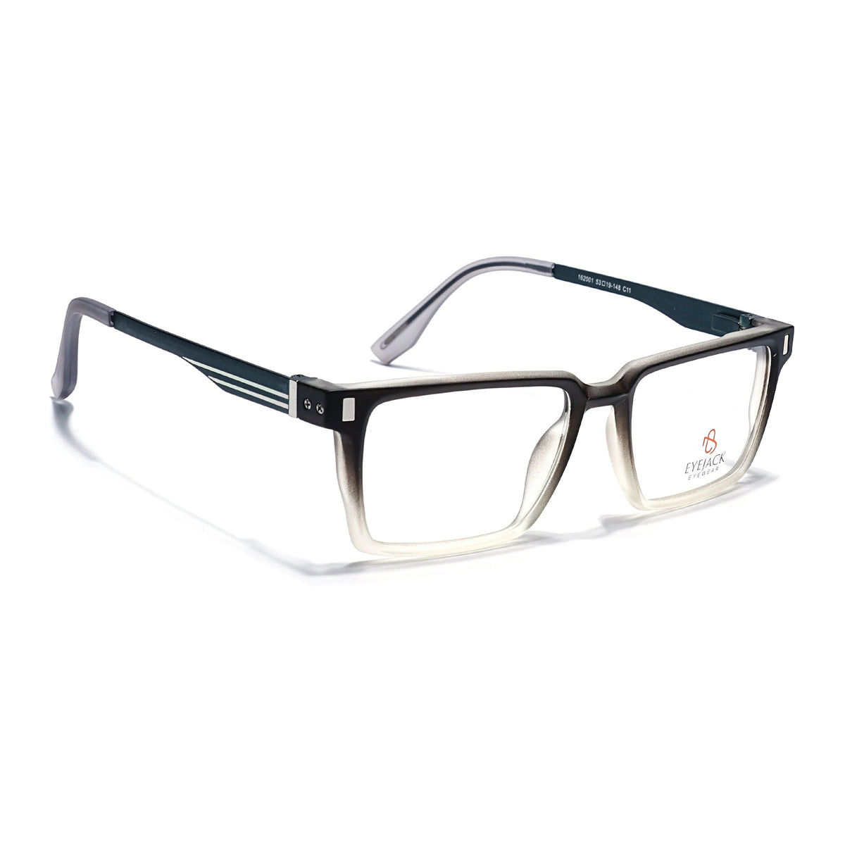 Eyejack Black & Grey Rectangle Eyeglasses for Men and Women - Style 2440 - view 1