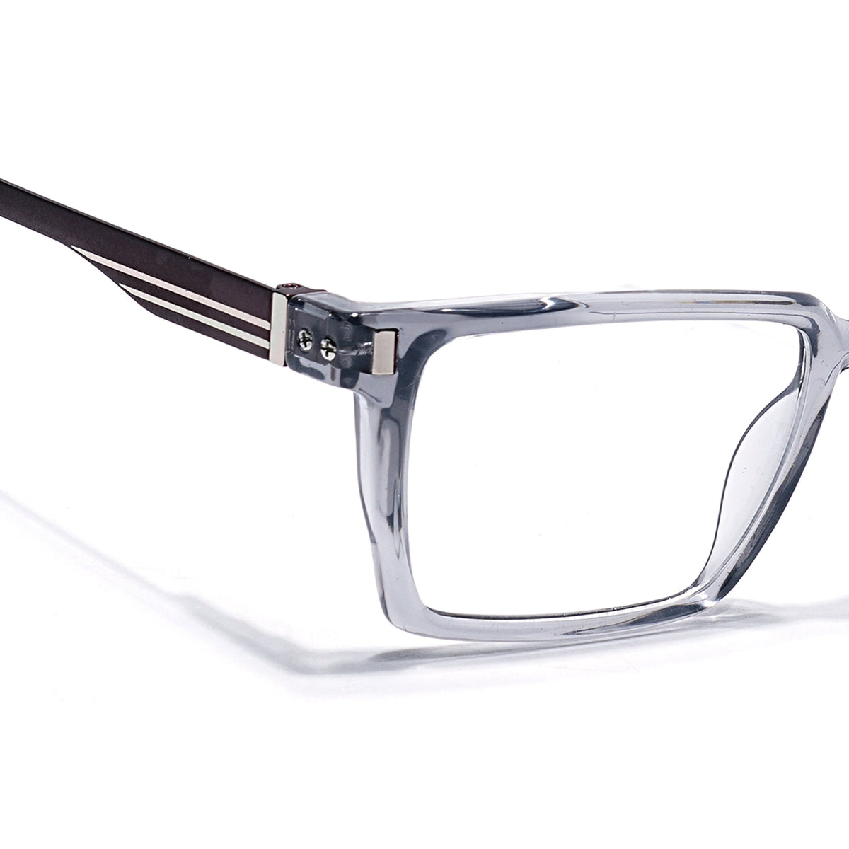 Eyejack Transparent Grey Rectangle Eyeglasses for Men and Women - Style 2441 - view 3