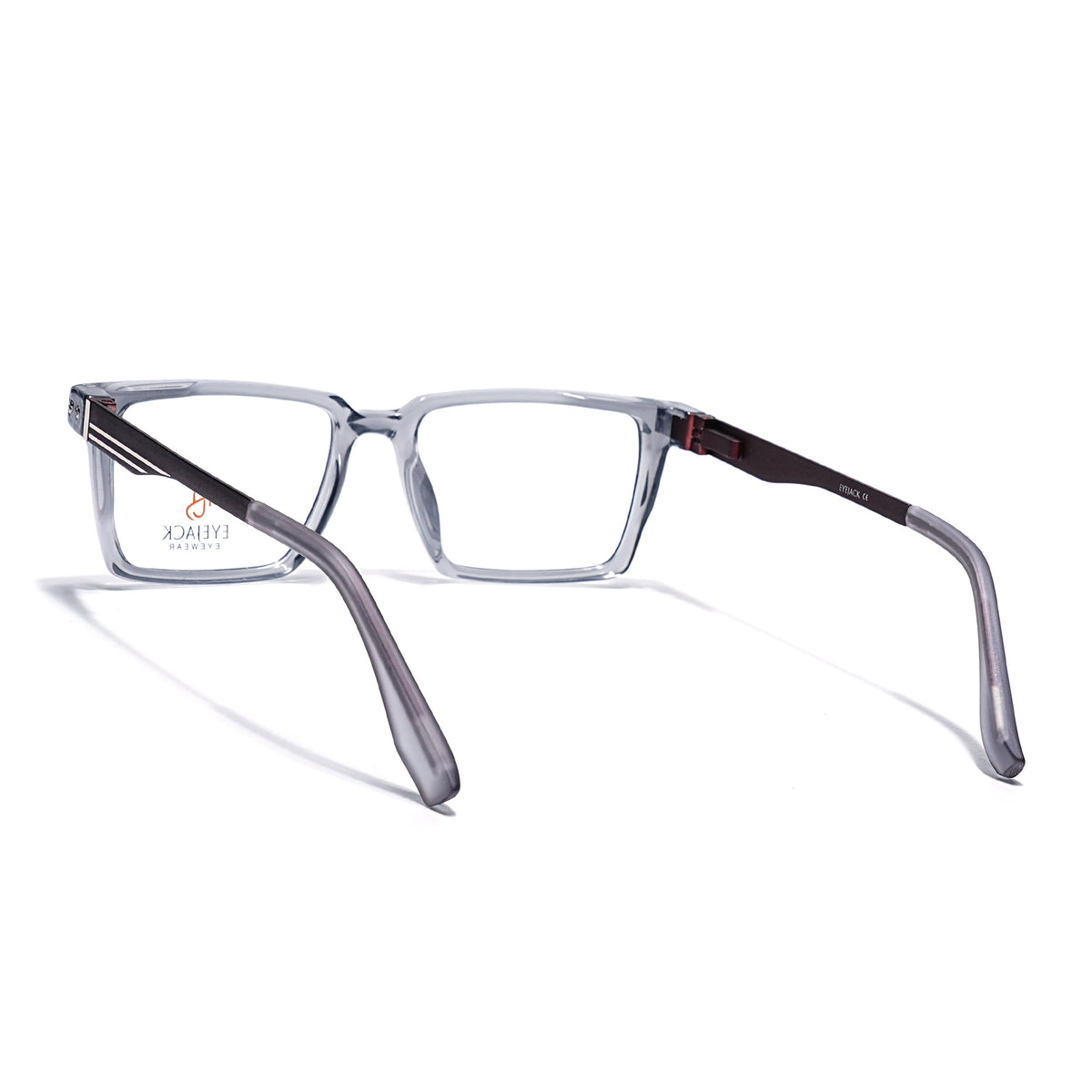 Eyejack Transparent Grey Rectangle Eyeglasses for Men and Women - Style 2441 - view 4