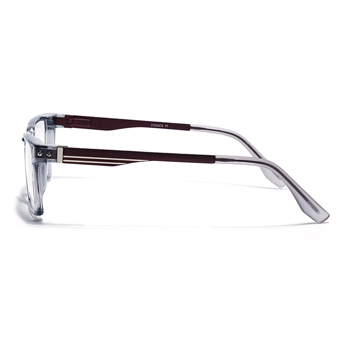 Eyejack Transparent Grey Rectangle Eyeglasses for Men and Women - Style 2441 - view 5