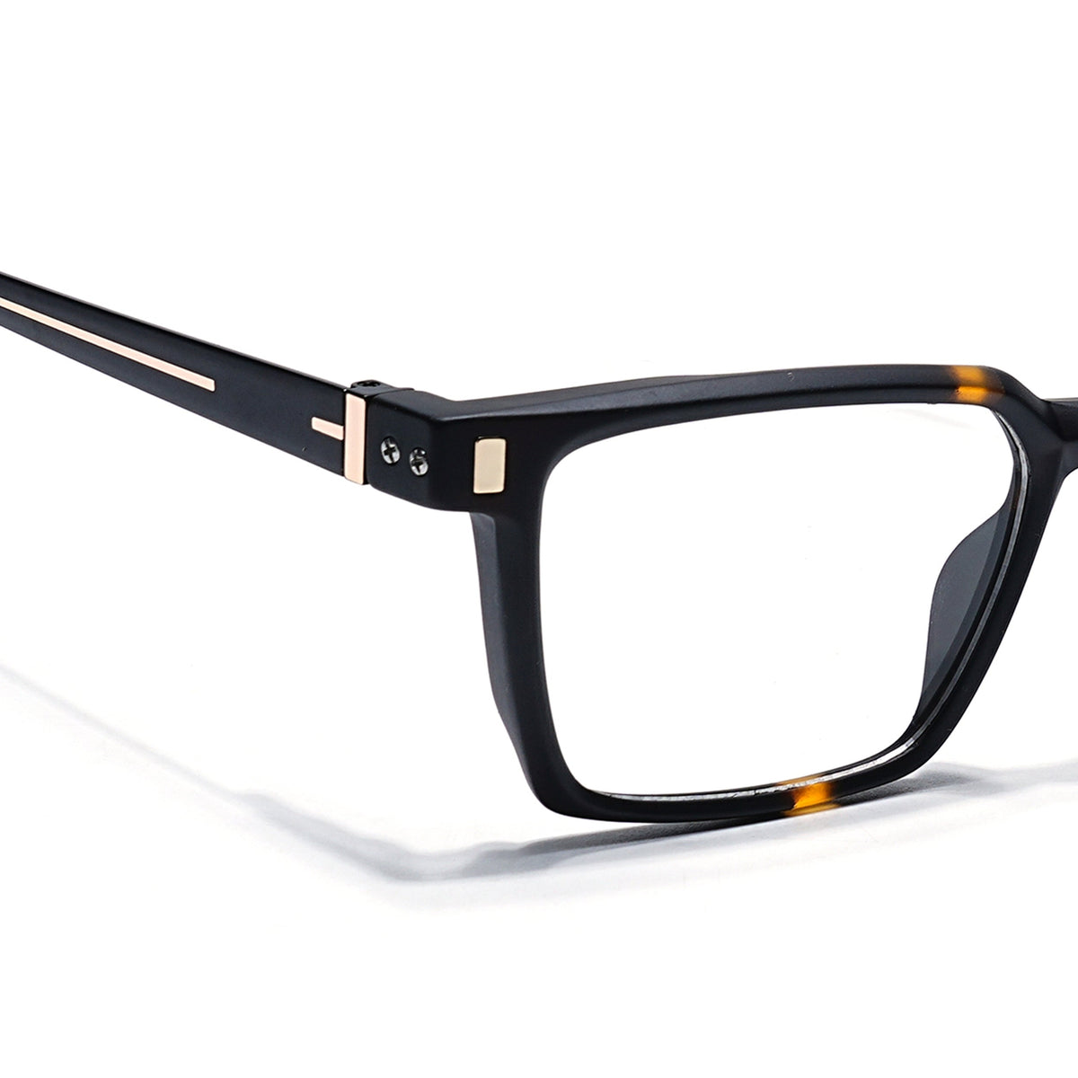 Eyejack Black & Brown Rectangle Eyeglasses for Men and Women - Style 2450 - view 3