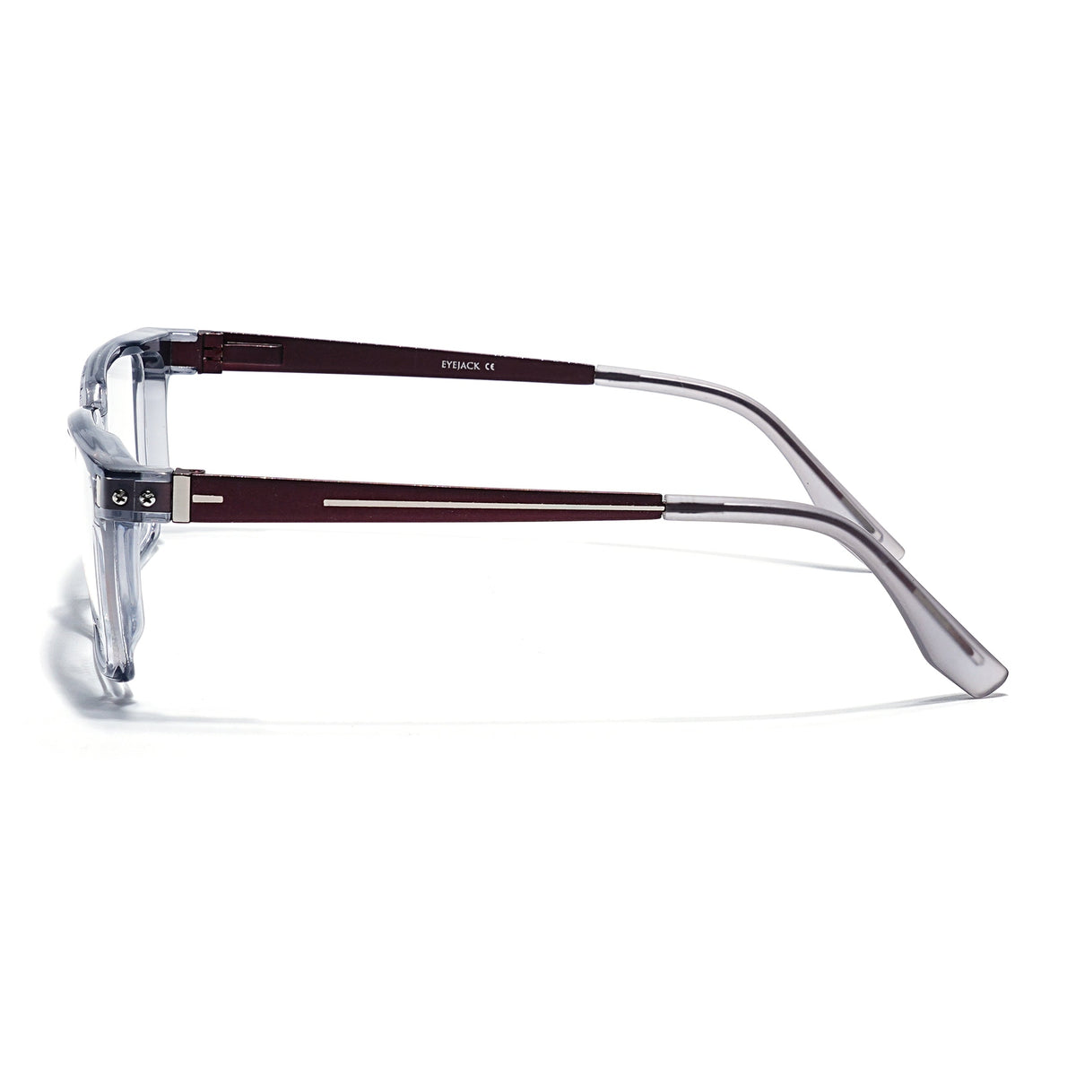 Eyejack Transparent Grey Rectangle Eyeglasses for Men and Women - Style 2453 - view 5