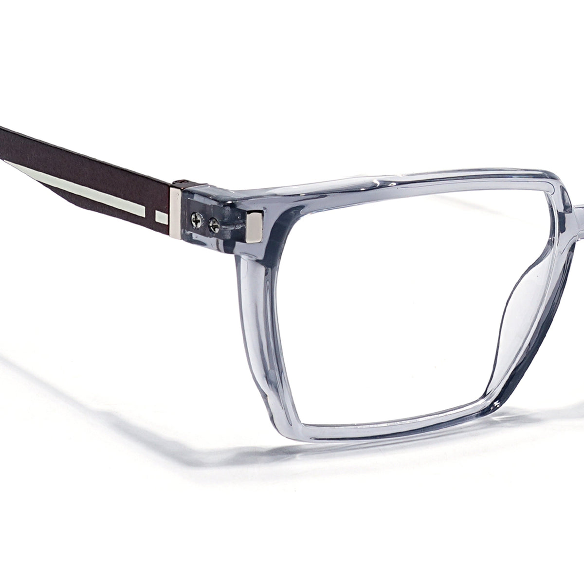 Eyejack Transparent Grey Wayfarer Eyeglasses for Men and Women - Style 2489 - view 3