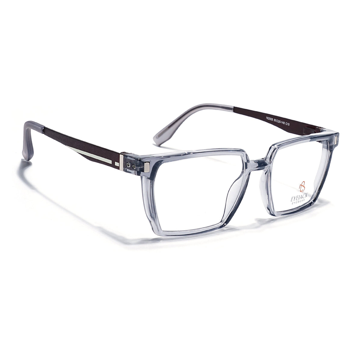 Eyejack Transparent Grey Wayfarer Eyeglasses for Men and Women - Style 2489 - view 1