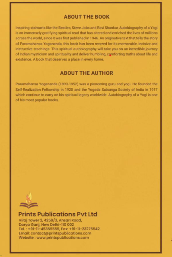 Autobiography of a Yogi Prints Publications