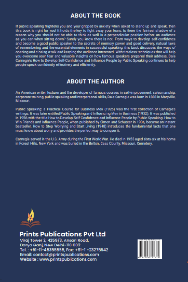 How to Develop Self-Confidence & Influence People by Public Speaking Prints Publications