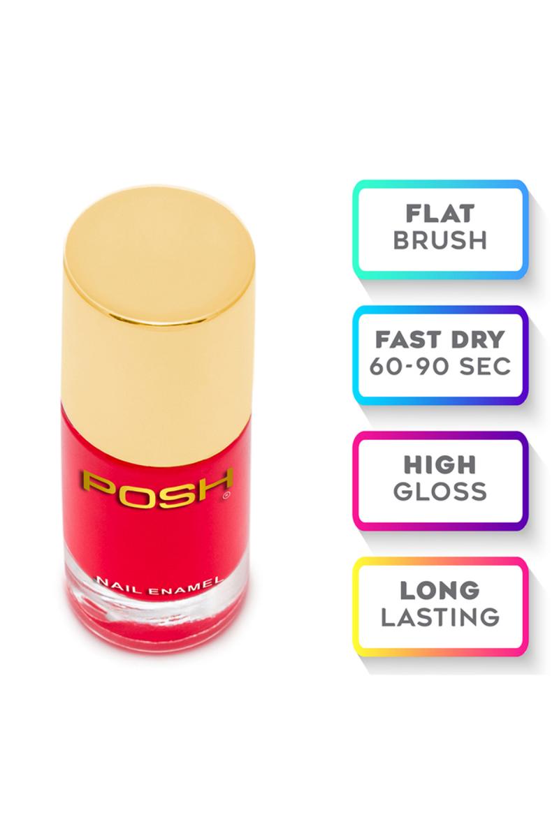 Posh Long-lasting Shine High Gloss Nail Polish - 9ml (Red)