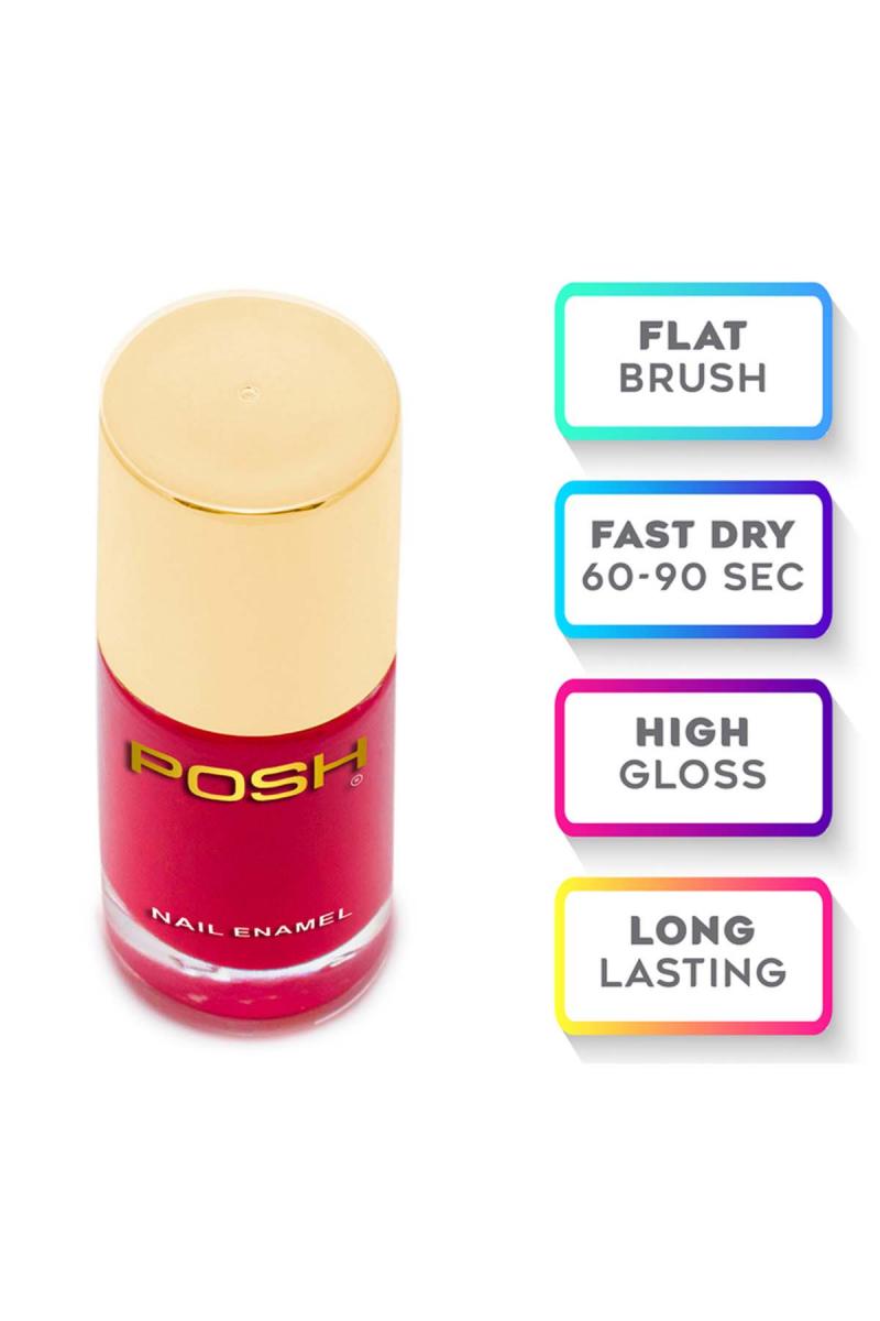 Posh Long-lasting Shine High Gloss Nail Polish - 9ml (Ruby Red)