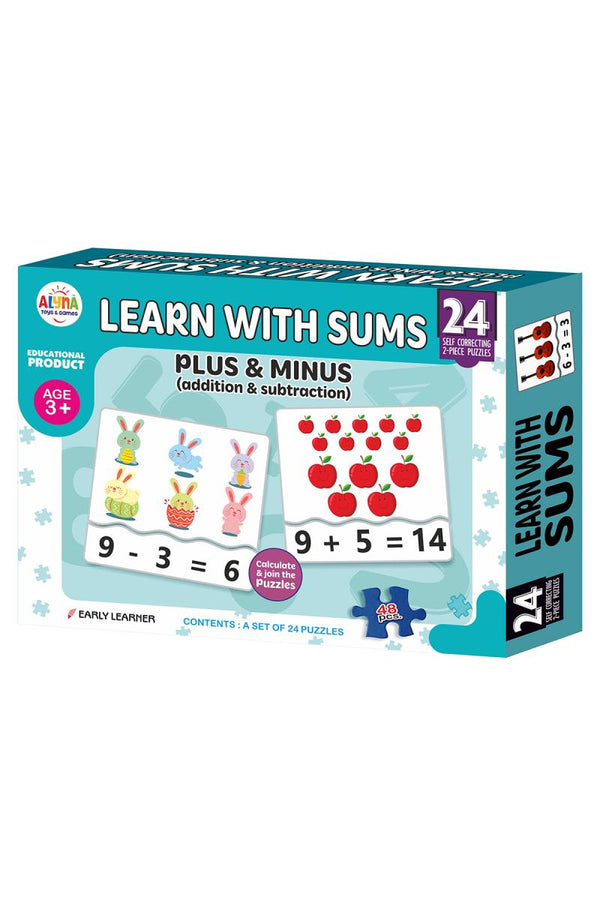 Learn with Sums Plus & Minus Math Puzzle for kids
