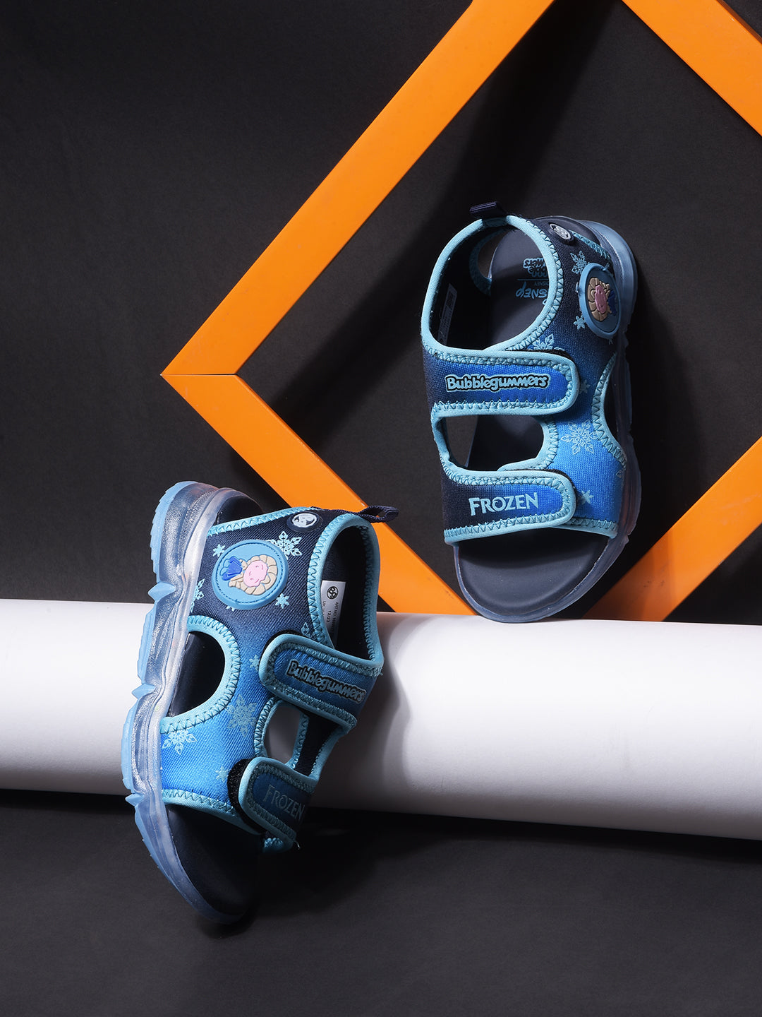 Bubblegummers Boy's Light Blue Velcro Strap Sporty Sandal - Light Blue - View 6
