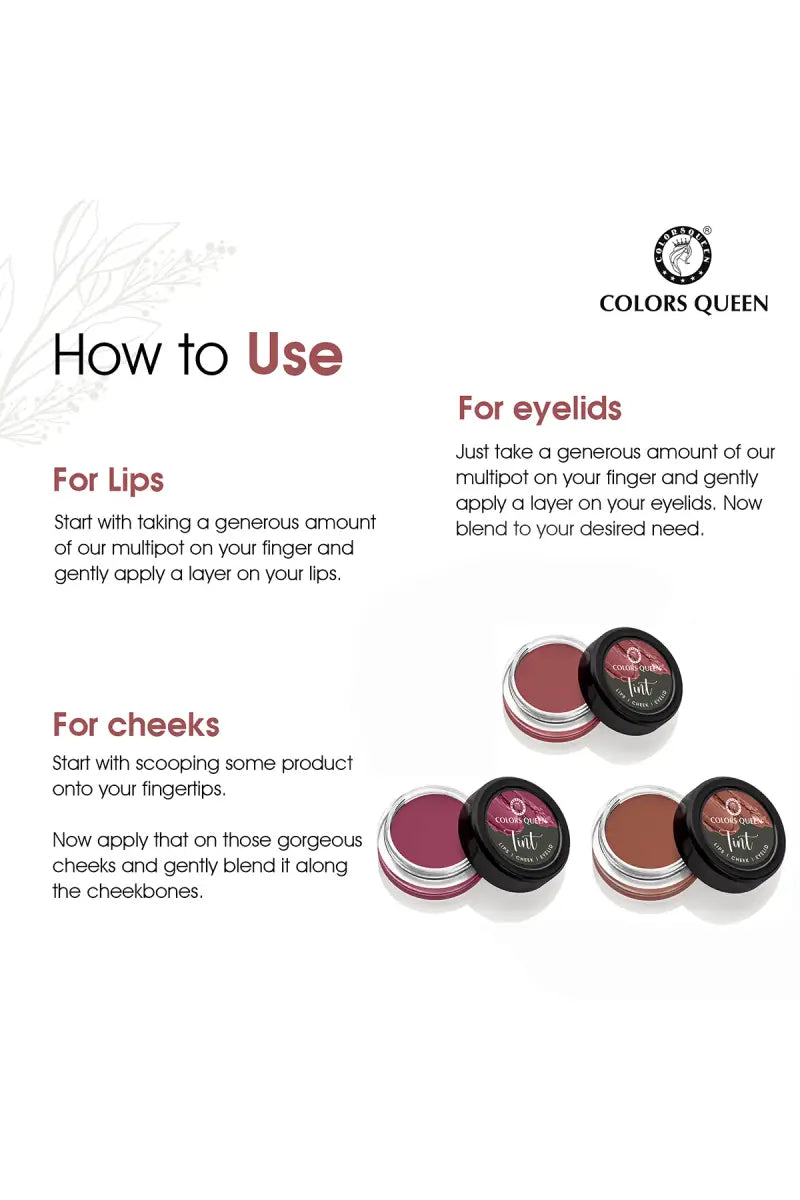 Colors Queen Matte Lip Tint & Cheek Tint Combo - 3 Pcs