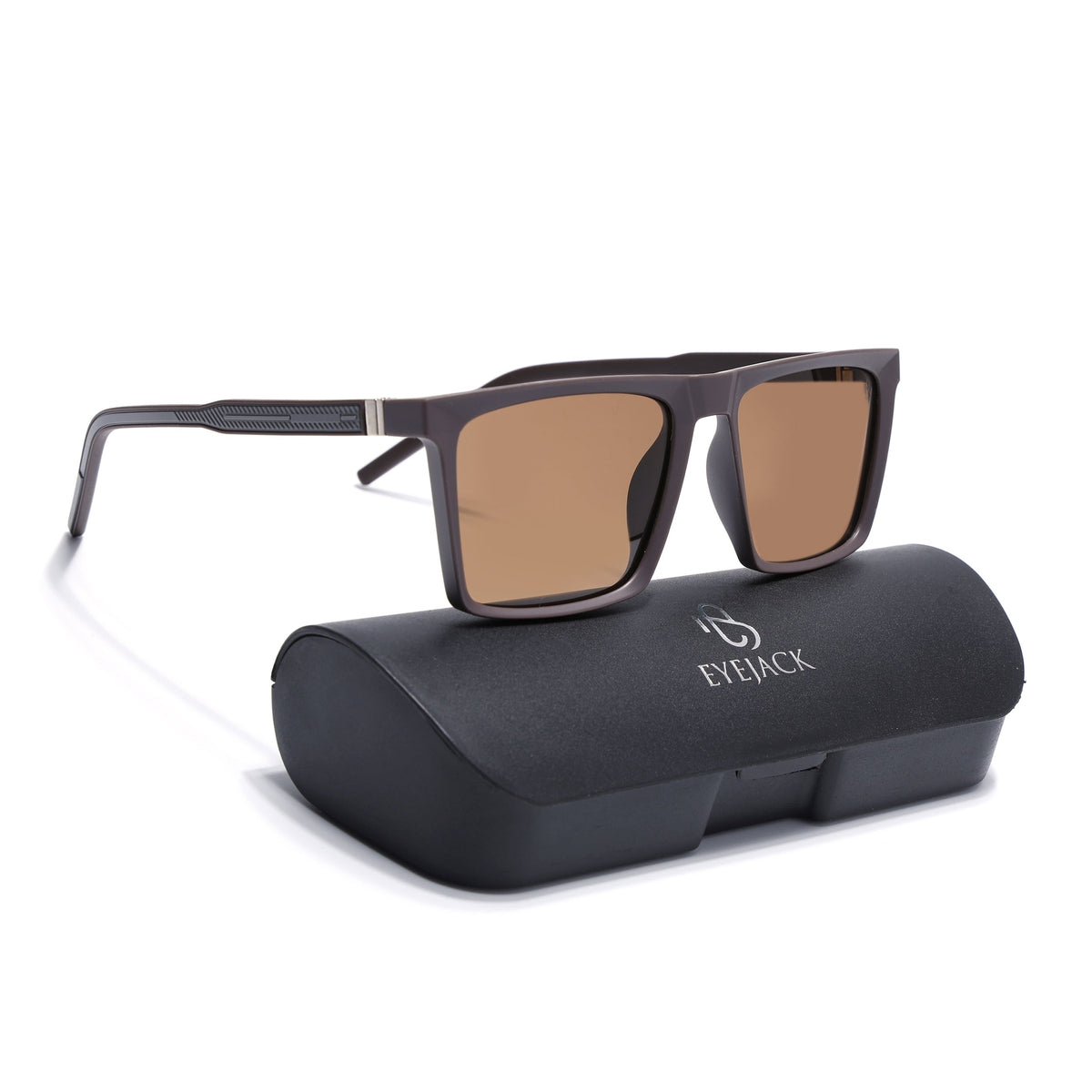 Eyejack Brown Square Sunglasses for Men and Women - Style L769 - with box packaging