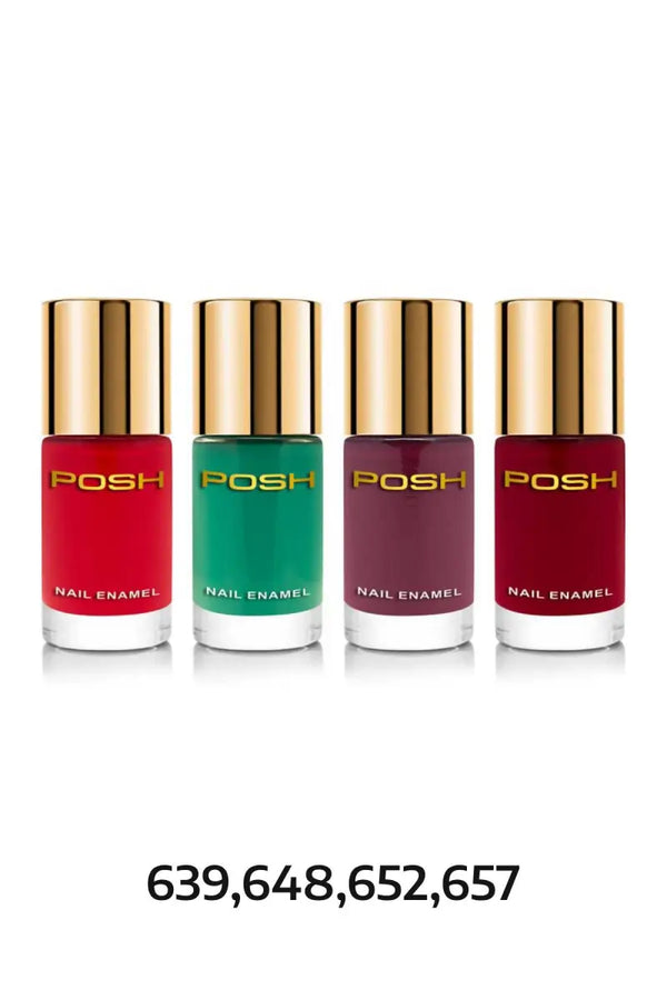 Posh High Gloss Toxin Free 4 Pcs Nail Polish - 9ml x 4Pcs