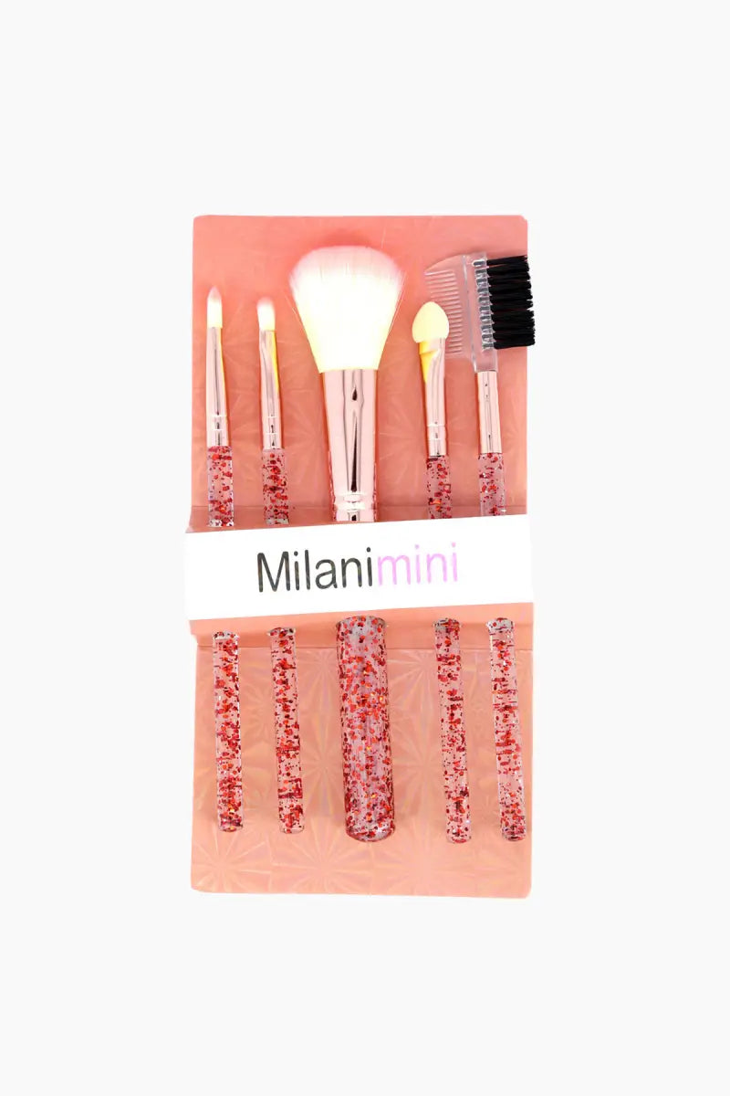 Glitter Makeup Brush Set (Red) - Pack of 5