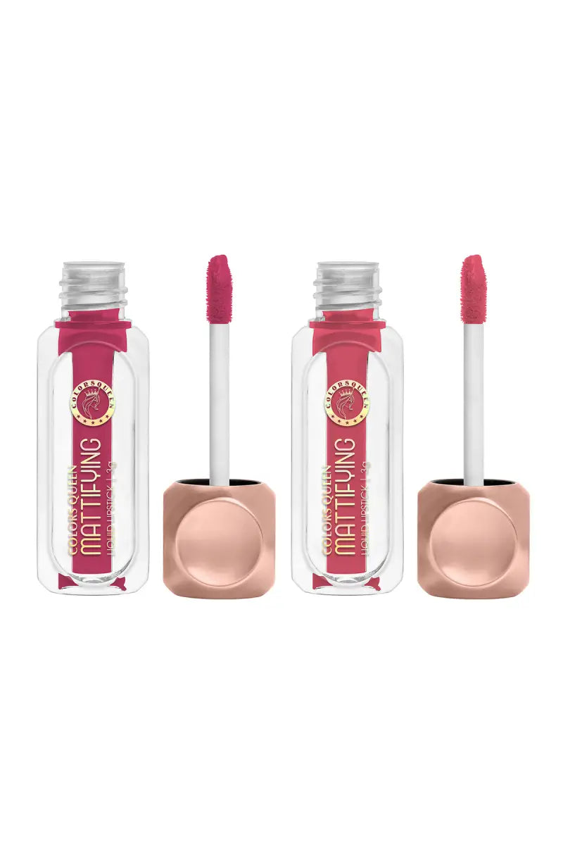 Colors Queen Mattifying Matte Liquid Lipstick Set of 2 - 3gm (Rosy Sunday, Rust)