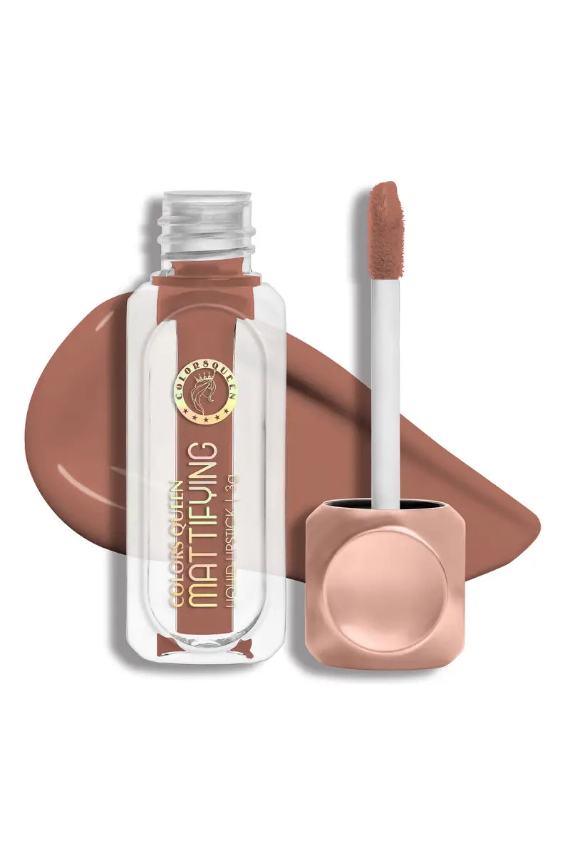 Colors Queen Mattifying Non Transfer Matte Liquid Lipstick - 3g (Nude Toast)