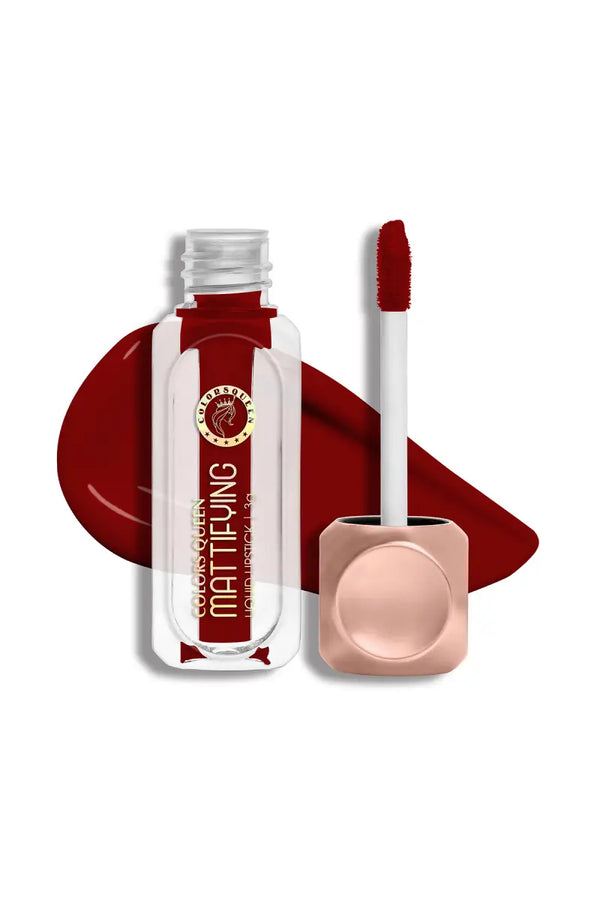 Colors Queen Mattifying Non Transfer Matte Liquid Lipstick - 3g (Maroon)