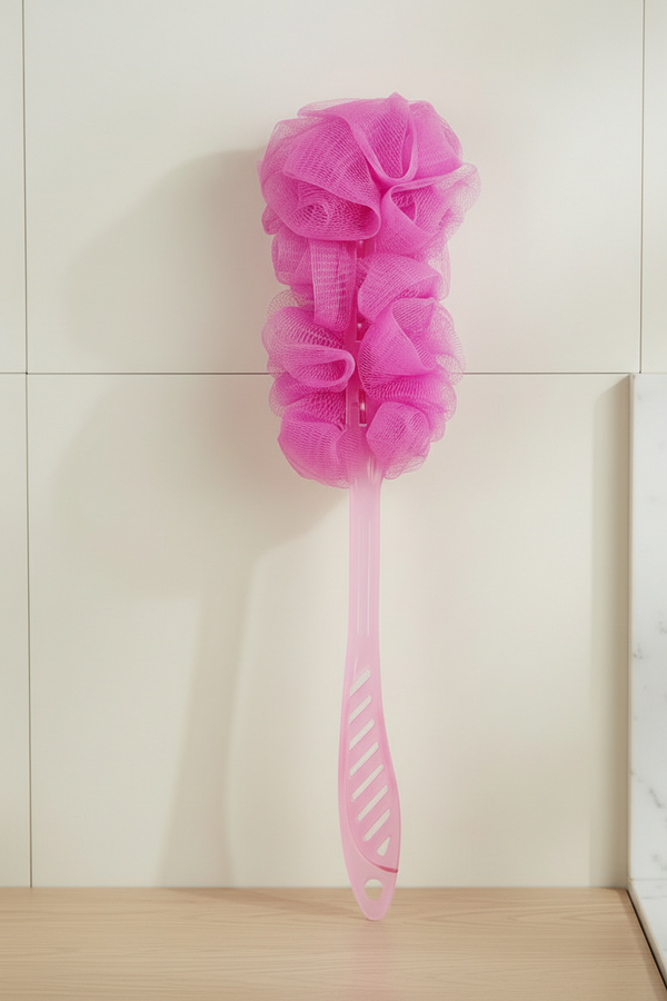 Vivin Long Handle Bath Body Brush Loofa and Shower Sponge (Charm Pink) - Pack Of 1 SUPER