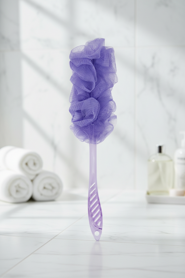 Vivin Luxury Long Handle loofah - Purple (Pack of 1) SUPER