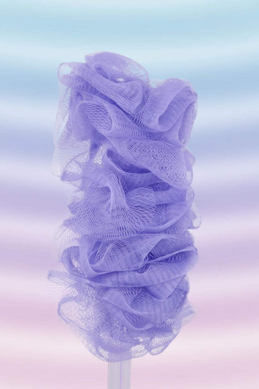 Vivin Luxury Long Handle loofah - Purple (Pack of 1) SUPER