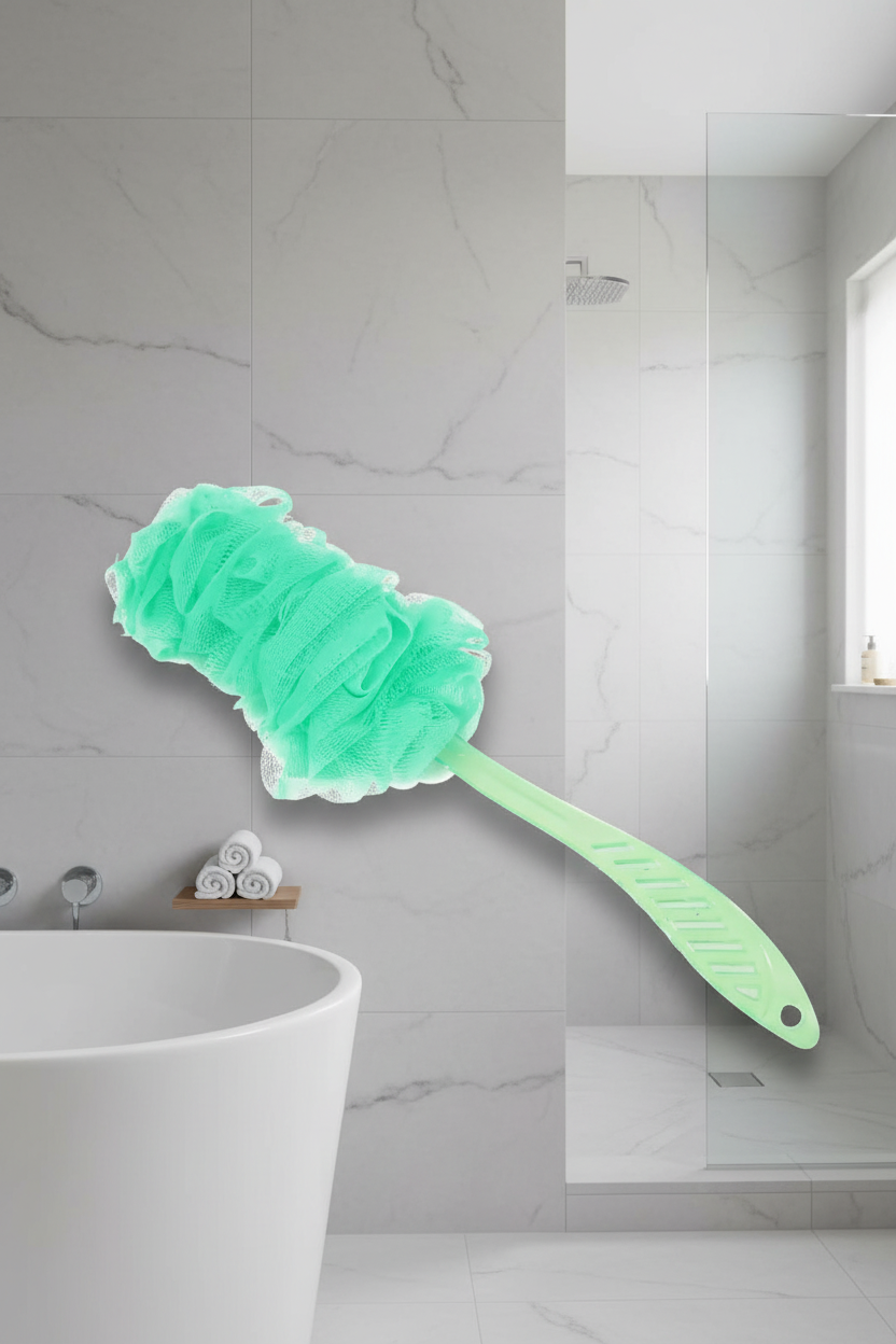 Vivin Luxury Long Handle loofah - Green (Pack of 1) SUPER