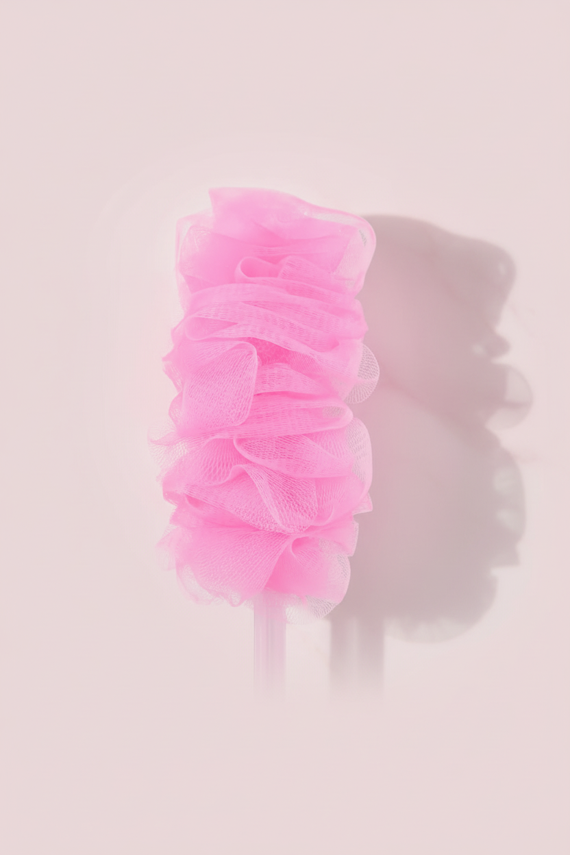 Vivin Luxury Long Handle loofah - Pink (Pack of 1) SUPER