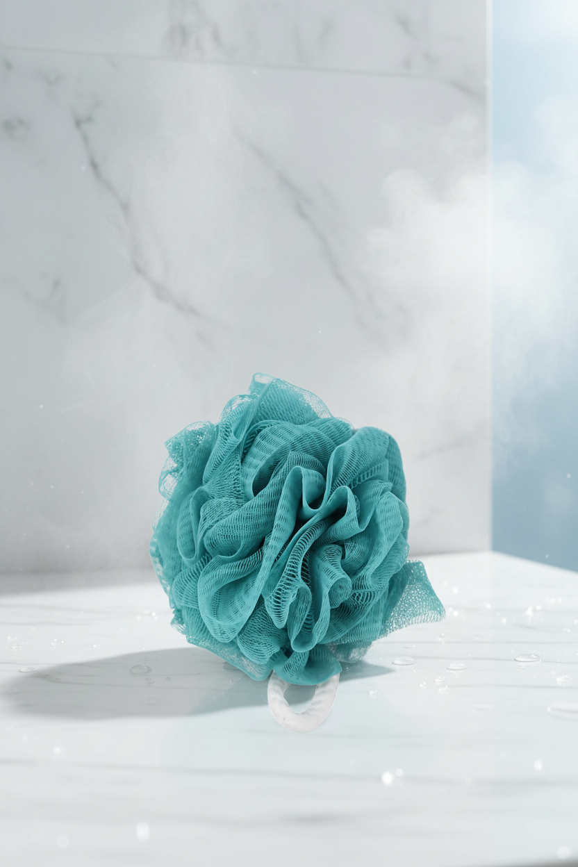 Vivin Flower Shape Bath Shower Sponge Pouf Loofahs (Blue) - Pack of 1 SUPER