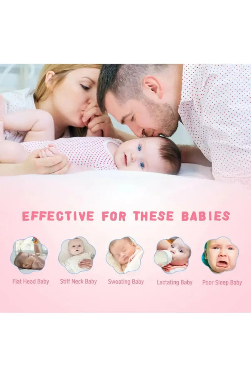 Brandonn U Shaped Cotton Baby Neck Pillow - Pack of 1 (Deep Pink)
